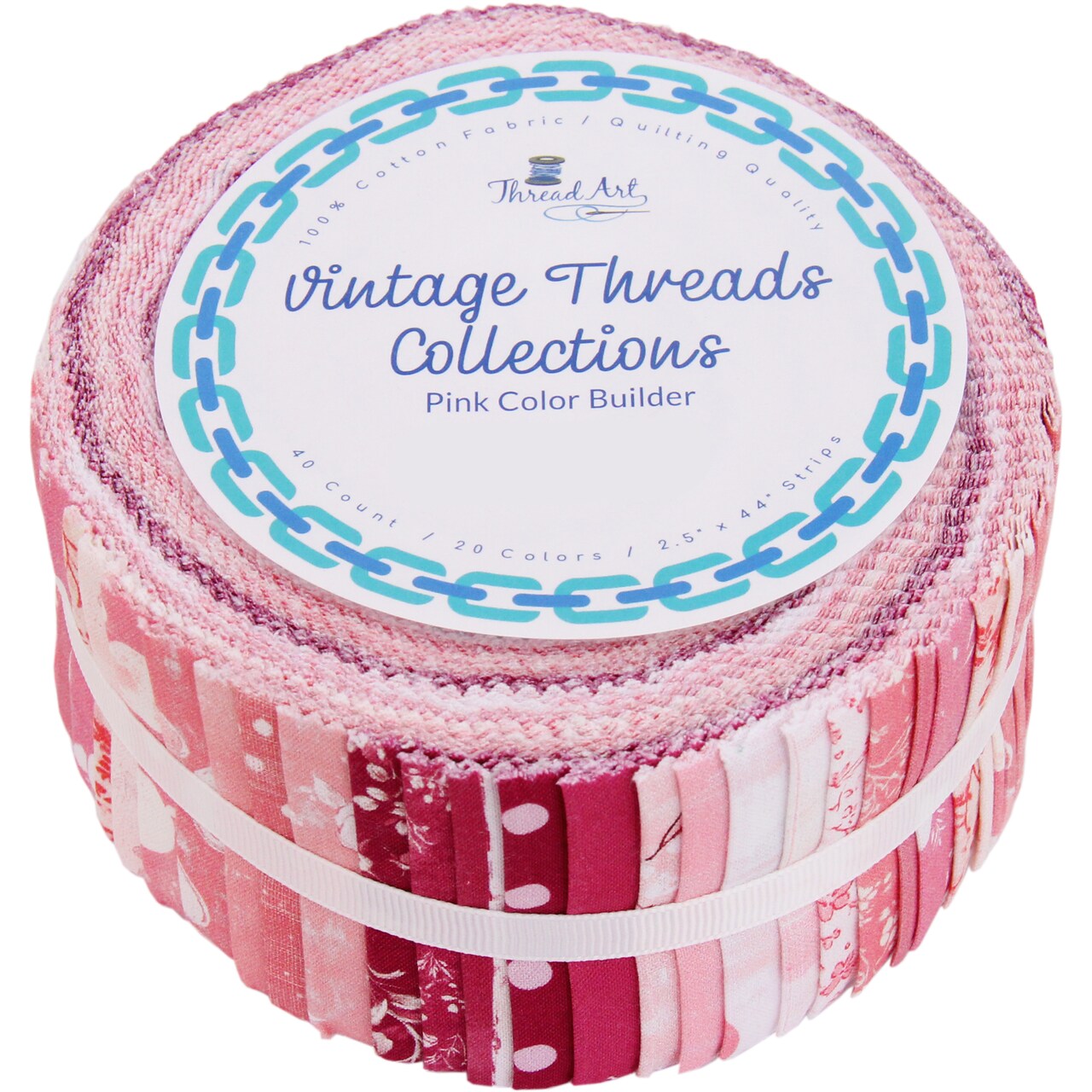 ThreadArt Jelly Roll Fabric Strips for Quilting, Crafting, and Sewing, 40 Precut Fabric Strips in Solids and Prints, Premium Cotton for Quilts, Crafts, Rugs, Blankets, Clothing and More